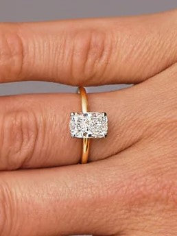 2 ct Elongated Cushion Lab-Grown Engagement Ring on Solitaire Setting